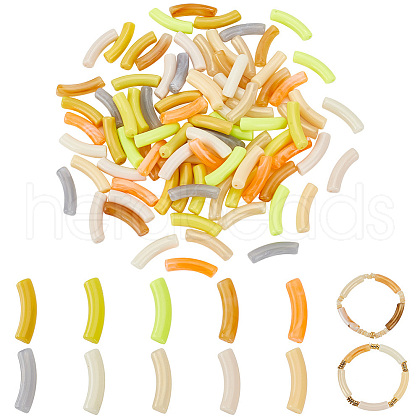   100Pcs 10 Styles Opaque Acrylic Beads MACR-PH0001-72A-1