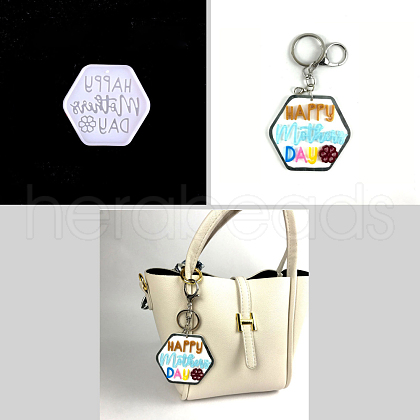 Mother's Day Theme DIY Pendant Silicone Molds DIY-P053-10-1