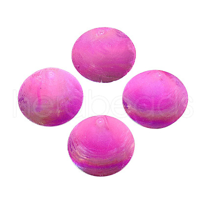 Spray Painted Natural Capiz Shell Pendants SSHEL-T017-15B-1