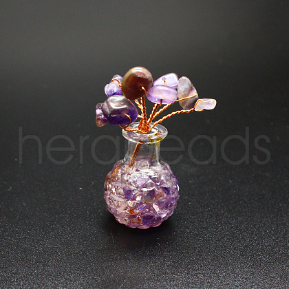 Natural Amethyst Chips Tree Decorations PW-WG47813-05-1