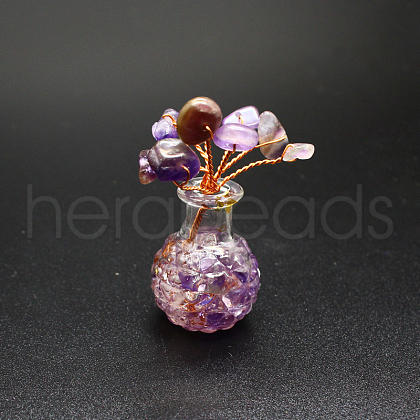 Mother's Day Natural Amethyst Chips Tree Decorations PW-WG47813-05-1