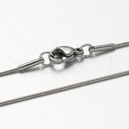 Tarnish Resistant 304 Stainless Steel Snake Chains Necklaces STAS-F094-23P-1