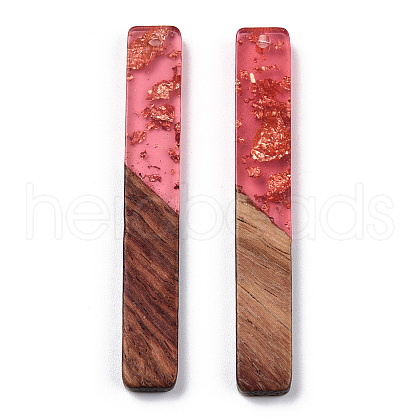 Transparent Resin & Walnut Wood Big Pendants RESI-TAC0017-03A-1