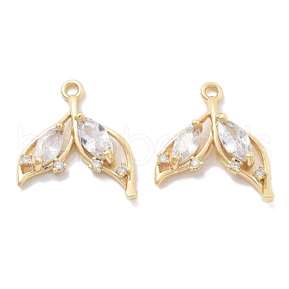 Brass Micro Pave Cubic Zirconia Pendants KK-B134-39G-1