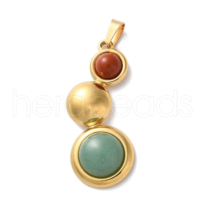 Natural Red Jasper and Natural Green Aventurine  Pendants STAS-C120-12G-10-1