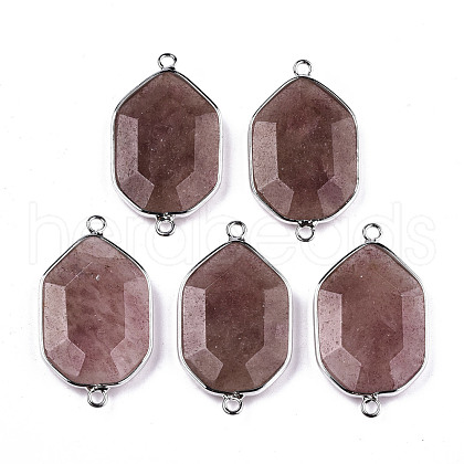 Natural Strawberry Quartz Links Connectors G-T131-48P-03-1