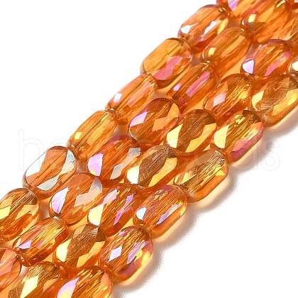 Transparent Electroplate Glass Beads Strands EGLA-F150-FR02-1