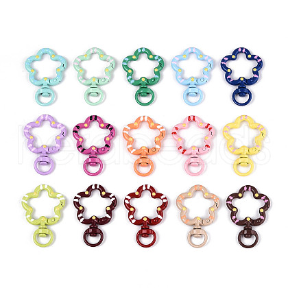 Spray Painted Alloy Swivel Snap Hook Clasps PALLOY-T090-75-1