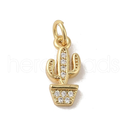 Real 18K Gold Plated Brass Pave Cubic Zirconia Pendants KK-M283-05B-G-1