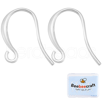 Beebeecraft 10Pcs 925 Sterling Silver Earring Hooks STER-BBC0007-12-1