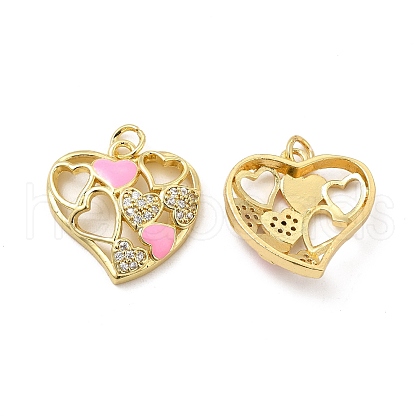 Real 18K Gold Plated Brass Micro Pave Clear Cubic Zirconia Pendants KK-E068-VB214-1-1