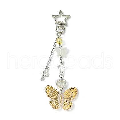 Electroplate Acrylic Butterfly Pendant Decorations KEYC-FZ00014-04-1