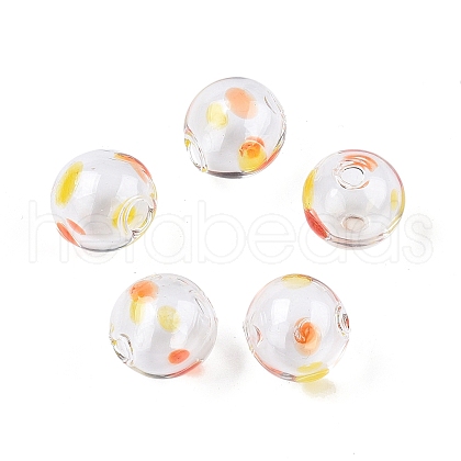 Transparent Handmade Blown Glass Globe Beads GLAA-T012-17B-1