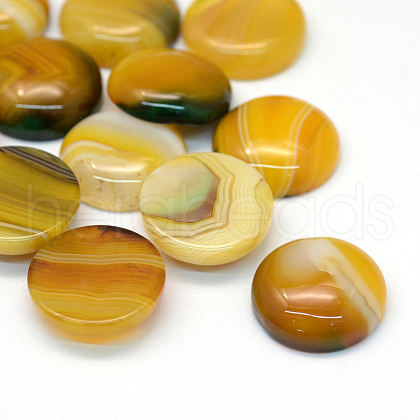 Dyed Natural Striped Agate/Banded Agate Cabochons G-R348-20mm-04-1