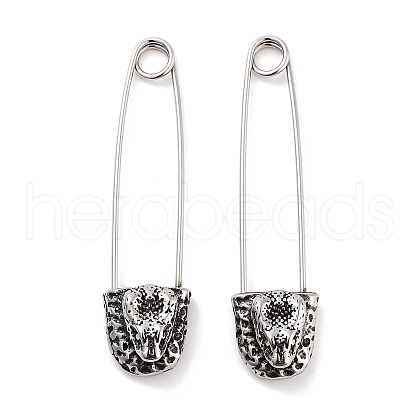 316 Surgical Stainless Steel Safety Pin Hoop Earrings for Women EJEW-Z050-32B-AS-1