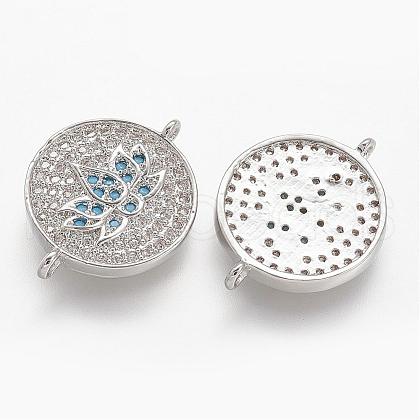 Brass Micro Pave Cubic Zirconia Links ZIRC-N025-49P-1