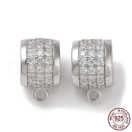 Rhodium Plated 925 Sterling Silver Tube Bails STER-K176-07P-1