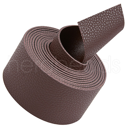 2M Flat Single Face Lychee Pattern Imitation Leather Band LC-WH0010-02B-02-1
