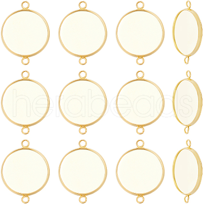 Beebeecraft 30Pcs 304 Stainless Steel Cabochon Connector Settings STAS-BBC0004-67C-G-1