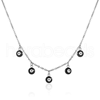 Stylish Stainless Steel Demon Eye Collarbone Necklace for Women's Daily Wear KE2161-2-1