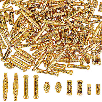 SUNNYCLUE 150Pcs 5 Styles Tibetan Style Alloy Beads FIND-SC0010-57AG-1
