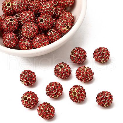 Alloy Rhinestone Beads RB-A034-10mm-A21G-1