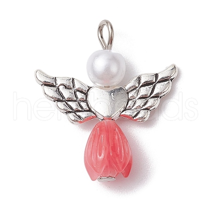 Resin Imitation Pearl Pendants PALLOY-JF02566-08-1