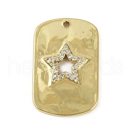 Brass Micro Pave Cubic Zirconia Pendants KK-M322-29G-1
