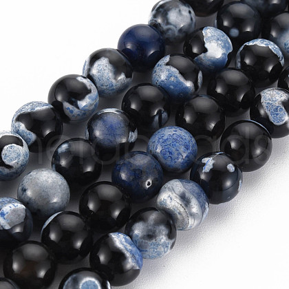 Natural Fire Crackle Agate Beads Strands G-N326-14C-02-1