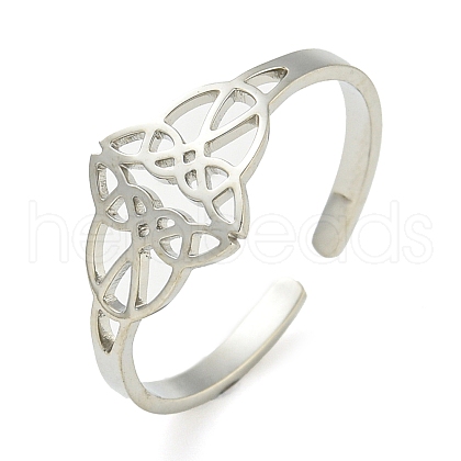 304 Stainless Steel Adjustable Open Rings RJEW-S237-03P-1