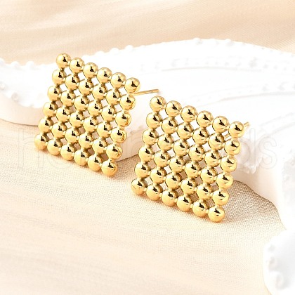 304 Stainless Steel Stud Earrings EJEW-Z026-01G-1
