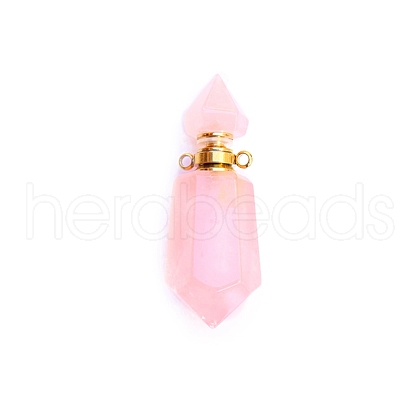 Natural Rose Quartz Perfume Bottle Pendants PW-WG37468-01-1