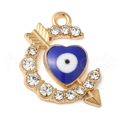 Alloy Enamel Rhinestone Glass Pendants X1-ENAM-U003-02G-04-1