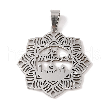 Non-Tarnish Eid Mubarak 201 Stainless Steel Pendants STAS-A094-17P-1