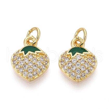 Brass Micro Pave Cubic Zirconia Charms KK-N265-13G-1