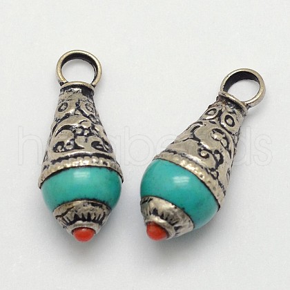 Brass Drop Pendants X-PALLOY-F127-B-02-1