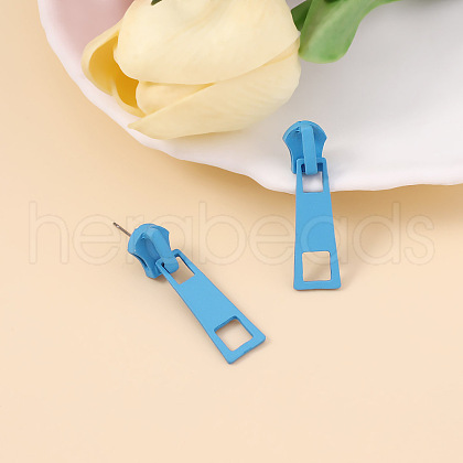 Zipper Slider Alloy Enamel Dangle Stud Earrings FS-WG34CD0-05-1