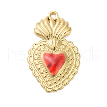 304 Stainless Steel Enamel Pendants STAS-K303-04G-02-1
