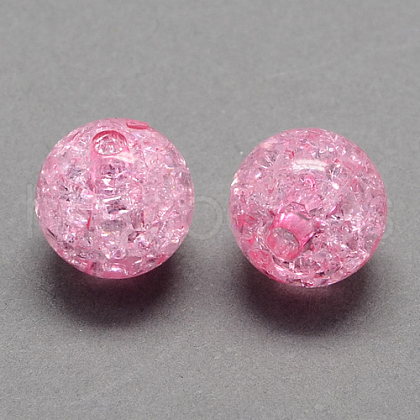 Transparent Crackle Acrylic Beads CACR-R008-8mm-01-1