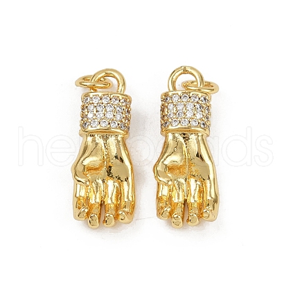 Brass Micro Pave Cubic Zirconia Pendants KK-C093-01C-G-1