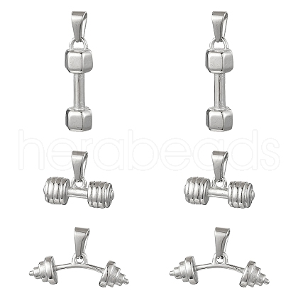 6Pcs 3 Styles 304 Stainless Steel Pendants STAS-CJ0002-50-1
