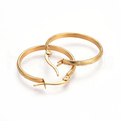 Ion Plating(IP) 304 Stainless Steel Hoop Earrings EJEW-L215-20G-1