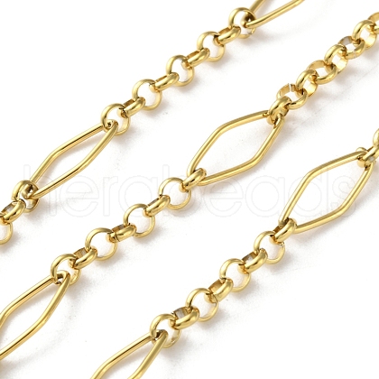 304 Stainless Steel Rhombus with Rolo Chains CHS-R020-07G-01-1