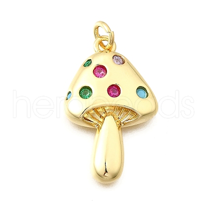 Brass Micro Pave Cubic Zirconia Pendants KK-F896-03G-1