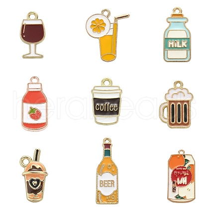 45pcs 9 styles Alloy Enamel Pendants ENAM-CJ0003-80-1