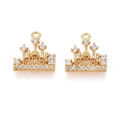 Brass Micro Pave Cubic Zirconia Charms KK-N263-85G-1