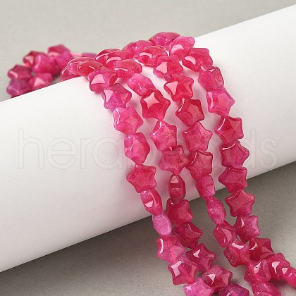 Dyed Natural Malaysia Jade Star Beads Strands G-Z080-A01-03-1
