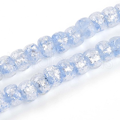 Luminous Handmade Silver Foil Glass Beads Strands FOIL-N029-02B-07-1
