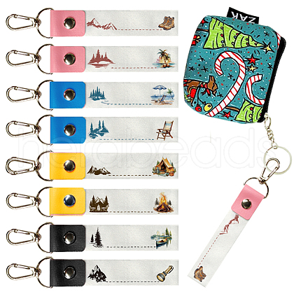 PU Leather & Cotton Name Marker Keychain AJEW-WH0514-035-1