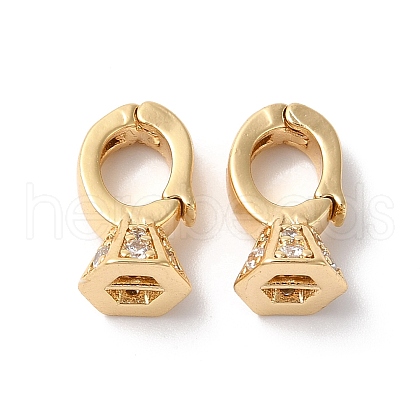 Brass Micro Pave Clear Cubic Zirconia Enhancer Shortener Pendant Bails KK-H483-02G-1